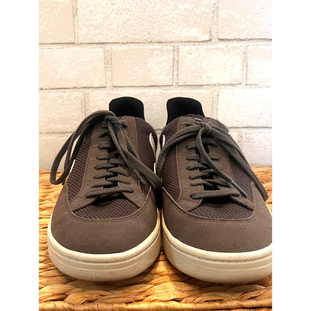 Veja V-12 B-Mesh Dark Gray White‎ Suede Trim Sneakers Mens Low Top Shoes